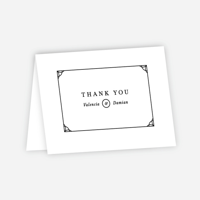 Chic Sophistique Wedding Thank You Cards - Black