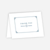 Black and White Chic Wedding Thank You Cards - Blue