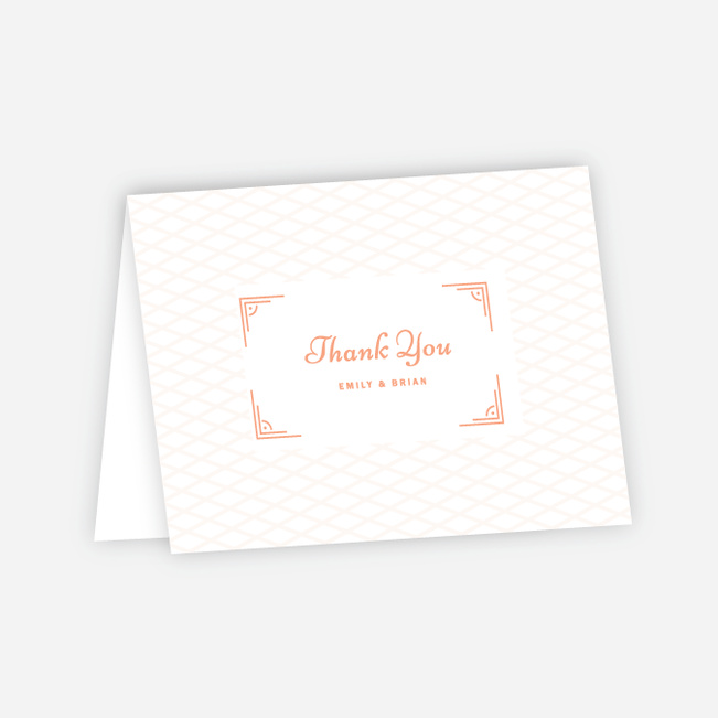 Crossing Paths Wedding Thank You Cards - Orange