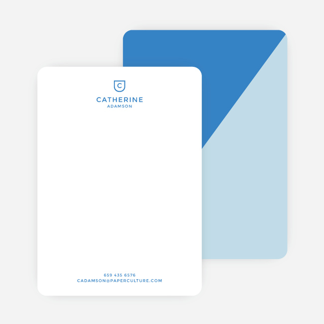 Diagonal Split Custom Stationery - Blue