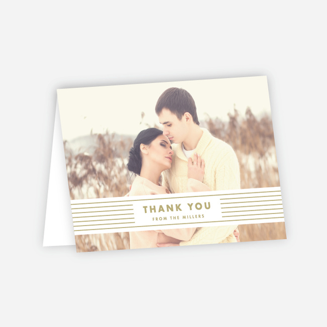 Diamond Chic Wedding Thank You Cards - Beige