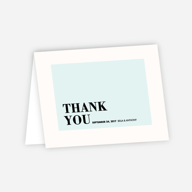 Boldly Typographic Wedding Thank You Cards - Blue