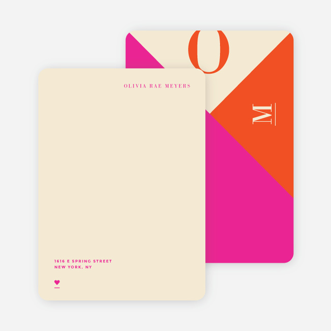 Monogram Madness Personal Stationery - Pink