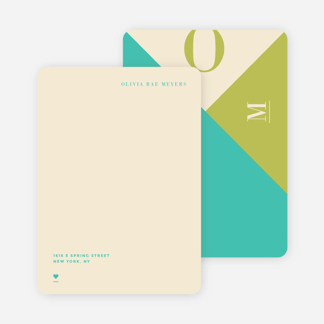 Monogram Madness Personal Stationery - Green