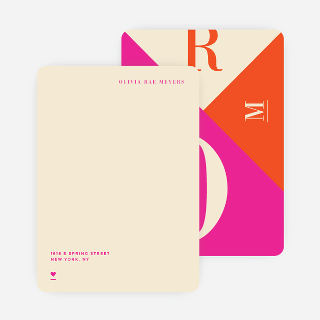 Monogram Madness Personal Stationery - Pink