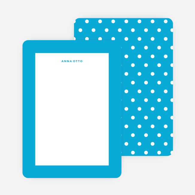 Polka Dot Love Custom Stationery - Blue