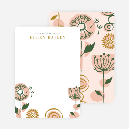 Retro Floral Stationery - Pink