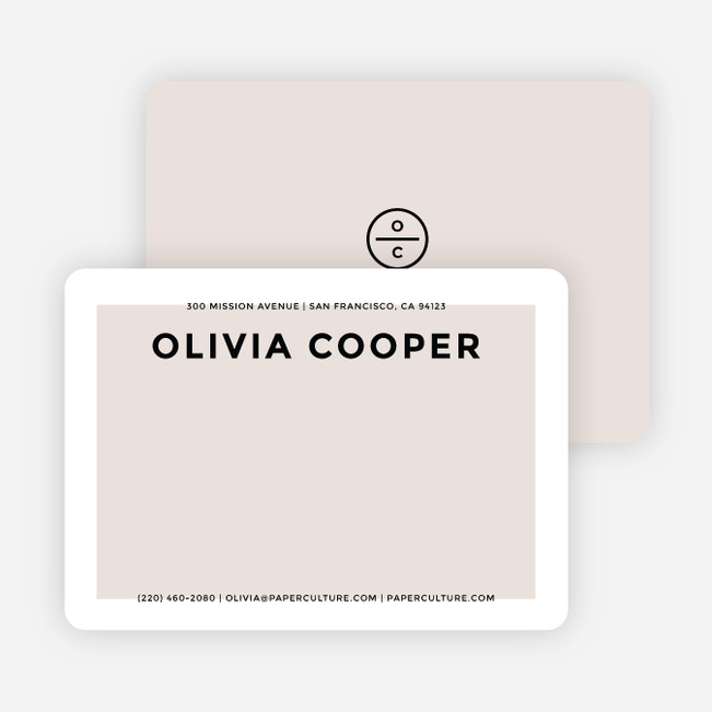Simply Chic Personalized Stationery - Beige