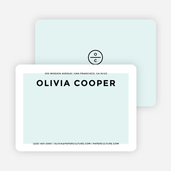 Simply Chic Personalized Stationery - Blue