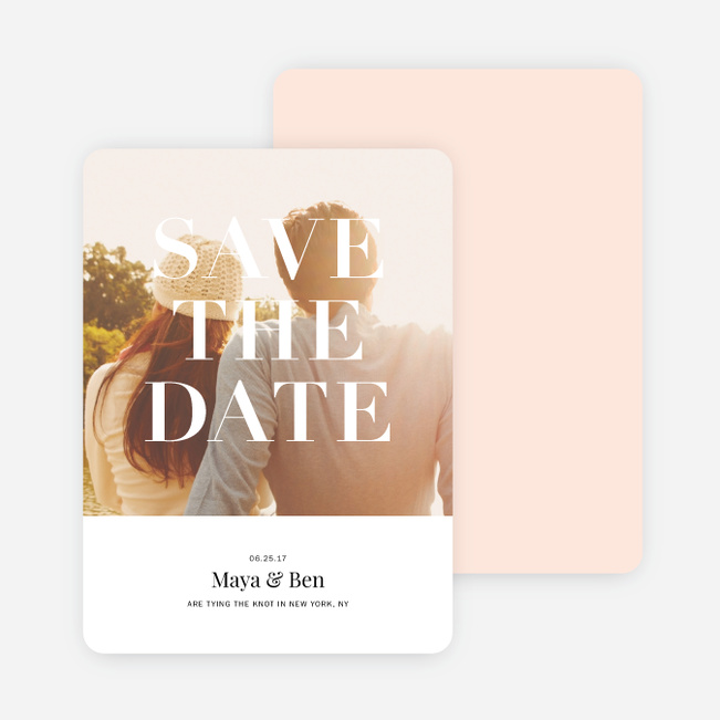 Simple & Chic Wedding Save the Date Cards - Pink