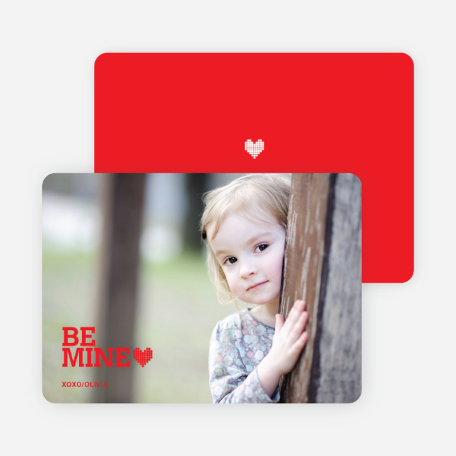 Valentine’s Day Photo Card: Be Mine - Tomato Red