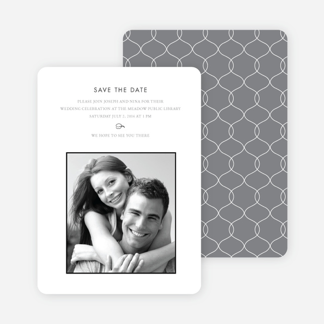 Simply Classic Save the Date Photo Cards - Black