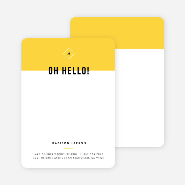Color Block Stationery - Yellow