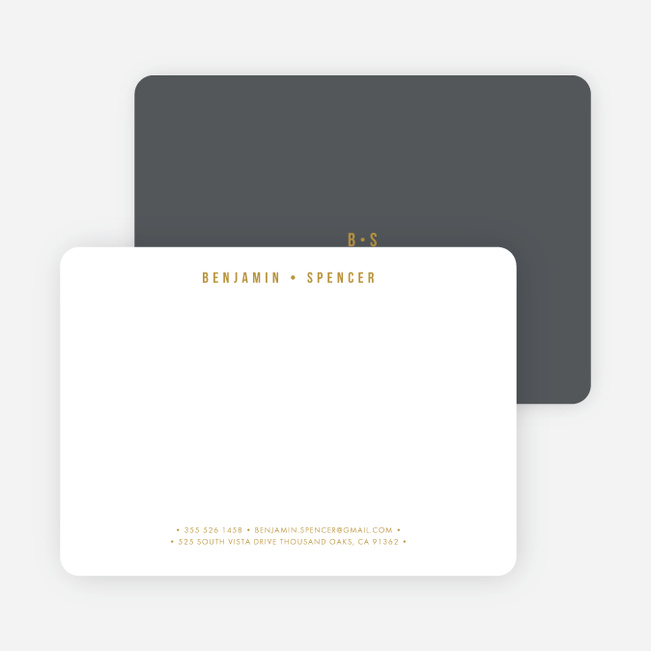 Monogram Pro Stationery - Gray