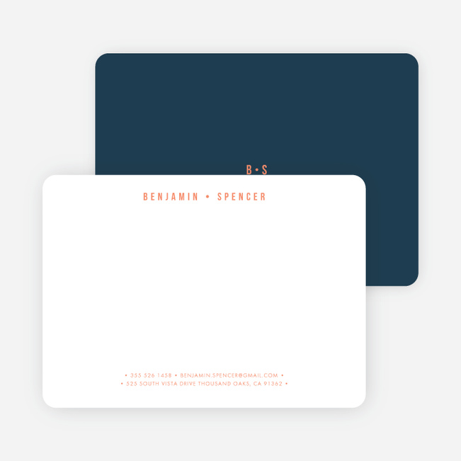 Monogram Pro Stationery - Blue