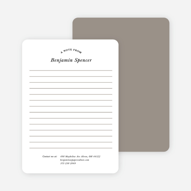 Retro Lined Message Note Cards - Brown
