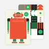 Robot Rollick Stationery - Orange