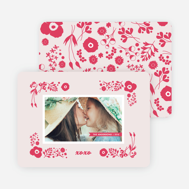 Floral Valentine’s Day Cards - Red