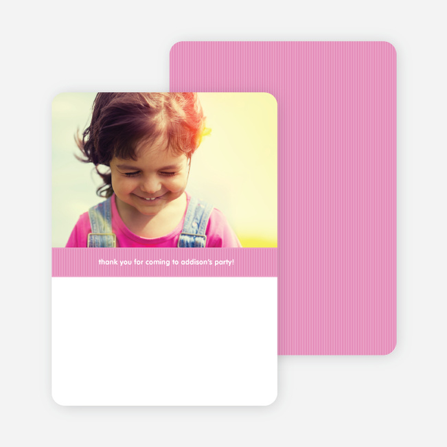 Modern Photo Thank You Card - Cotton Candy