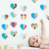 Hearts Abound: 16 Photo Wall Stickers - Blue