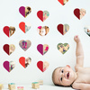 Hearts Abound: 16 Photo Wall Stickers - Red