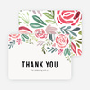 Floral Water Colors Wedding Thank You Cards - Red