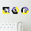 Geometric Color Block Photo Wall Decals - Purple