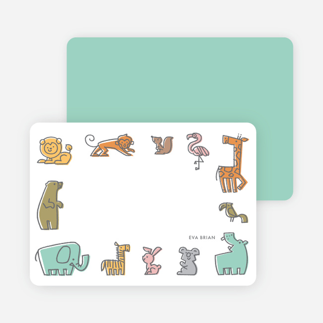 Animal Nursery Stationery - Blue