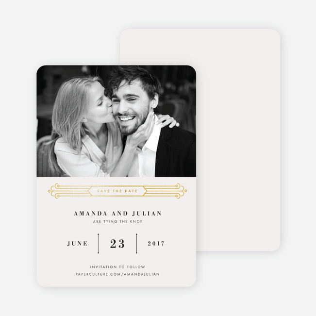 Art Deco Save the Dates - Beige