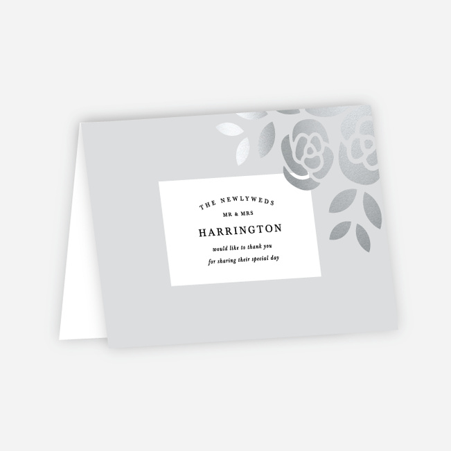 Coming Up Roses Wedding Thank You Cards - Black