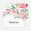 Floral Water Colors Wedding Thank You Cards - Red