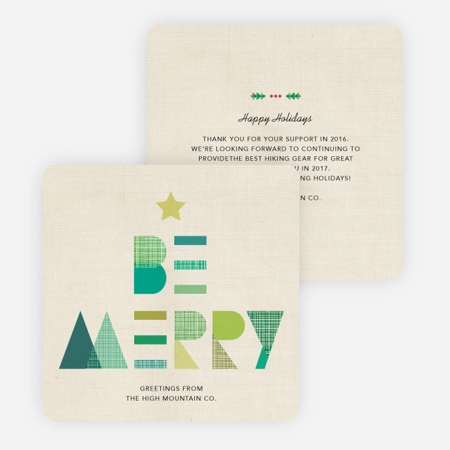 Be Merry Holiday Cards  - Green
