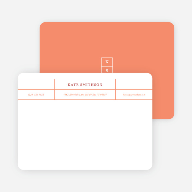 Monogram Grid Professional Stationery - Orange