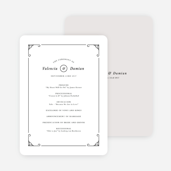 Classically Chic Wedding Programs | Paper Culture