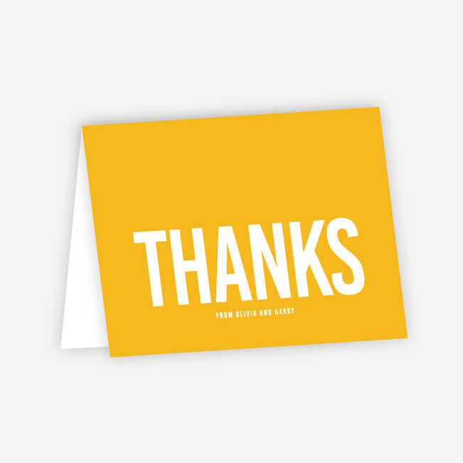 Color Type Wedding Thank You Cards - Yellow
