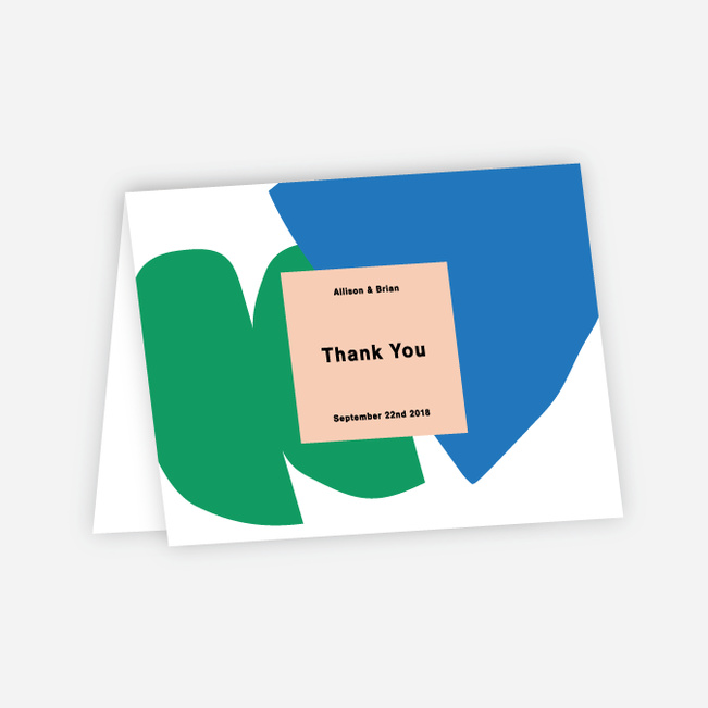 Paper Cuts Wedding Thank You Cards - Green