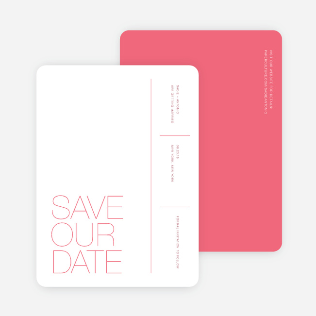 Stacked Type Save The Dates - Pink