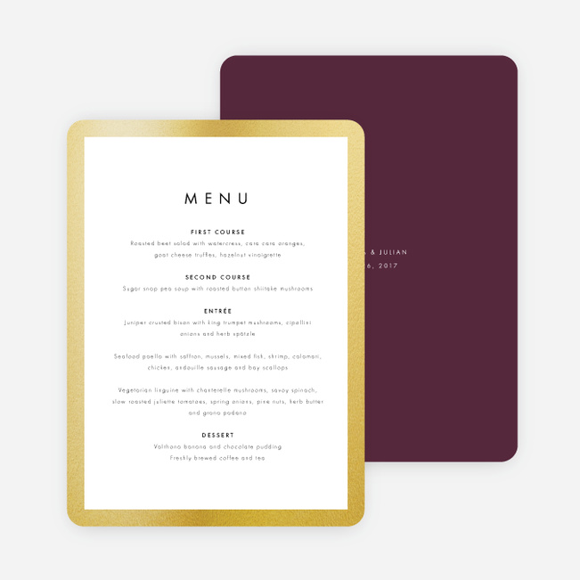 wedding frame of mind wedding menus paper culture