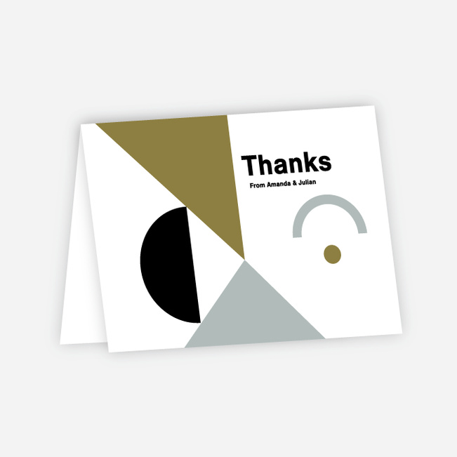 Shape Art Wedding Thank You Cards - Green