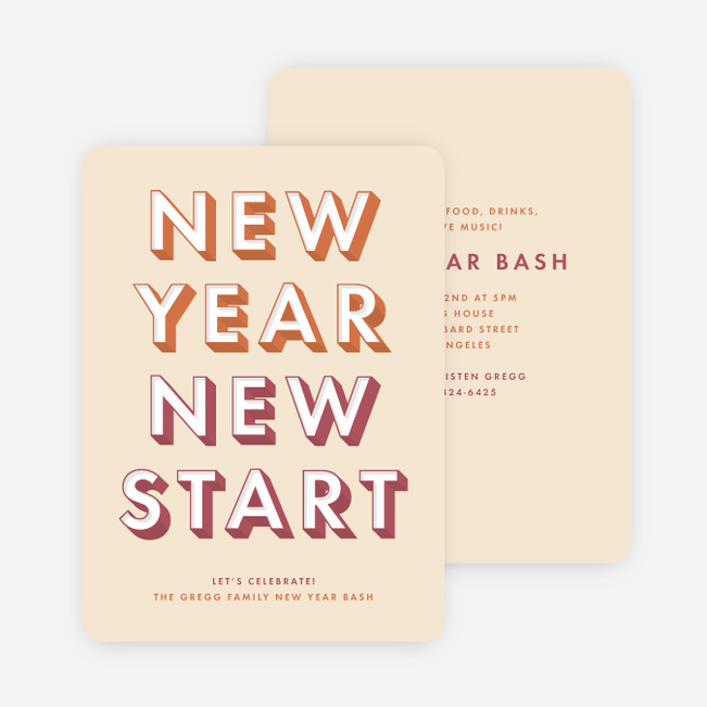 Big Bash New Year Cards - Red