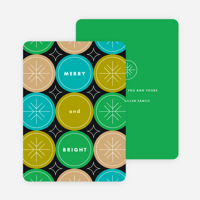 Circle Patterns Holiday Cards - Green