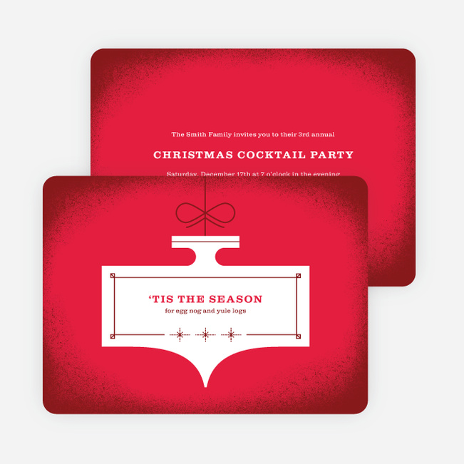 Ornament Party Holiday Invitations - Red