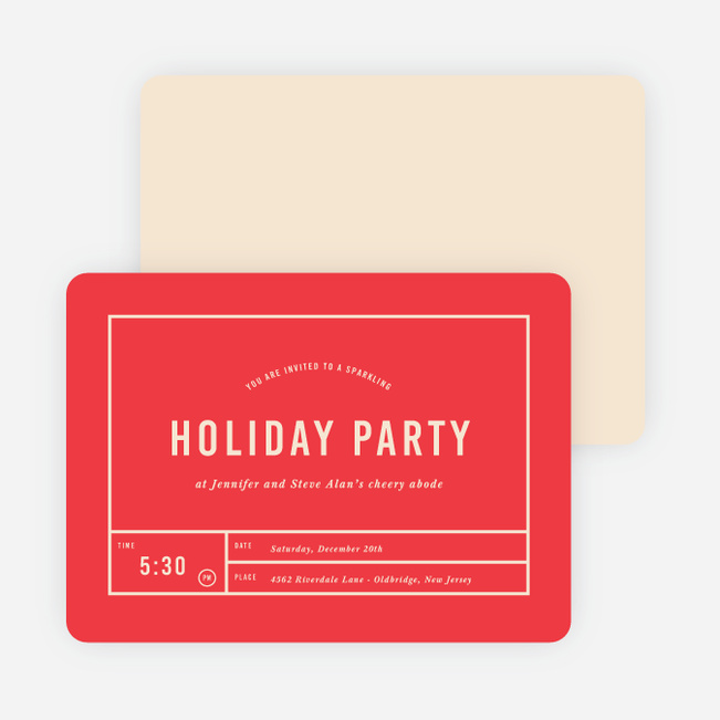 Party Grid Holiday Invitations - Red