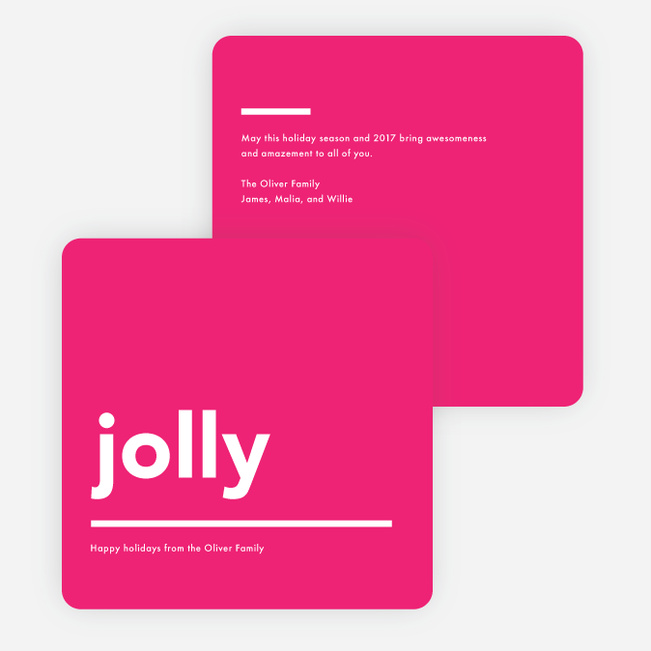 Jolly Lines Holiday Cards - Pink