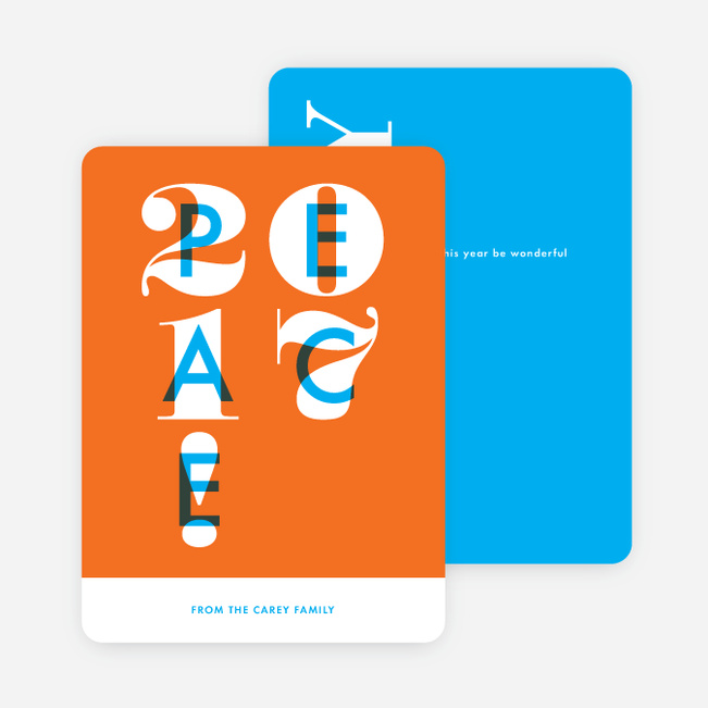 Peace Overlay New Year Cards - Orange
