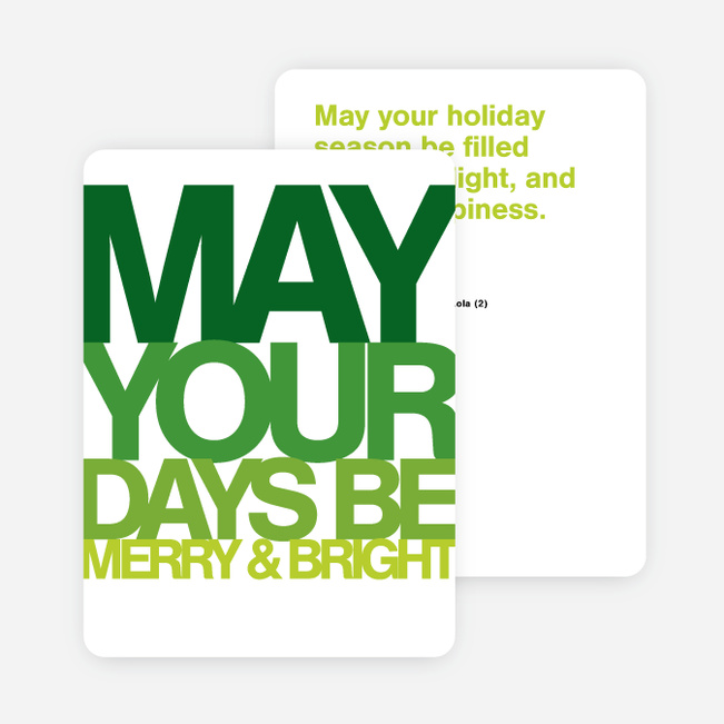 Bold Greetings Holiday Cards - Green