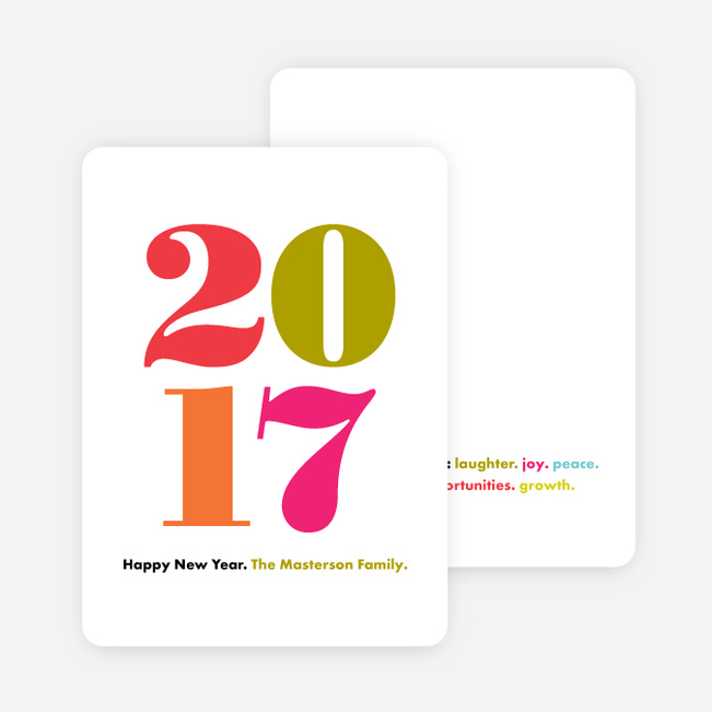 Bright Type New Year Cards - Red