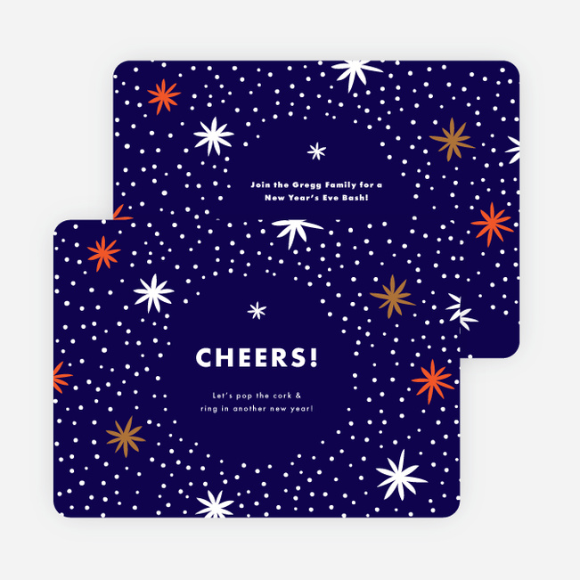 Fireworks Celebration Holiday Invitations - Blue