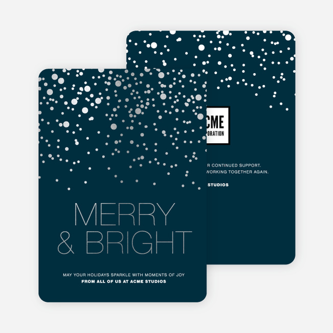 Foil Dot Patterns Corporate Holiday Cards