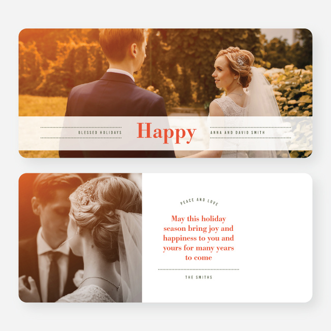 Happy Banner Holiday Cards - Red